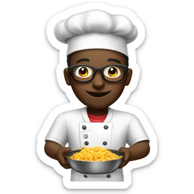 African computer geek cooking code sticker