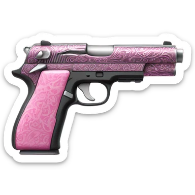 pink gun  sticker