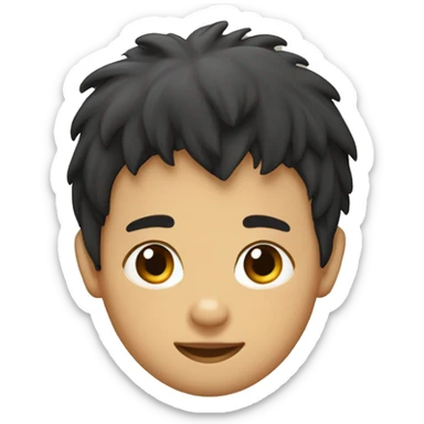 niño con nariz grande y flequillo de piel morena  sticker