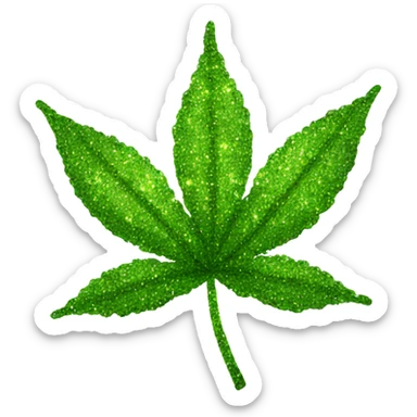 Sparkling 420 leaf hemp leaf pixel heart sticker