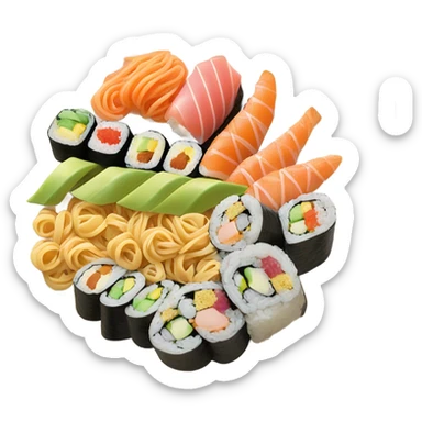 pasta with sushi sticker