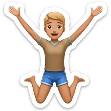 jumping person with arms raised, expressing pure happiness sticker