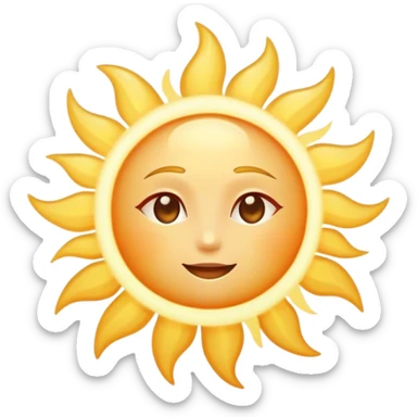 Cinematic Realistic Sunshine Emoji, Warm and golden, with soft rays of light streaming down from a bright, glowing sun. The golden hue bathes the world in warmth, uplifting the spirit and bringing a sense of joy and radiance. Soft glowing outline, capturing the essence of happiness, warmth, and light in a beautiful sunny day! sticker