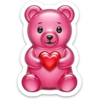 Gummy Beart Pink heart sticker
