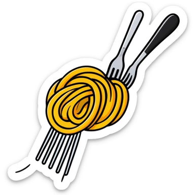 twirled spaghetti on a fork sticker