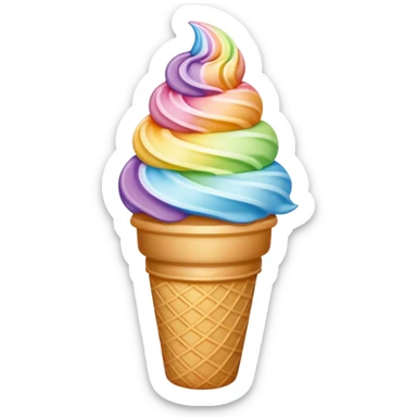 Ice Cream Rainbow Swirl Soft Serve sticker