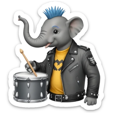 drummer elephant punk sticker