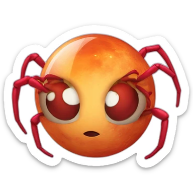 planet Venus with a cartoon thinking spider face sticker