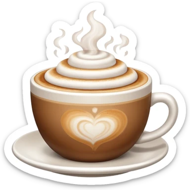 Cappuccino in giant white cup without a face on it sticker