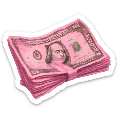 Pink money sticker