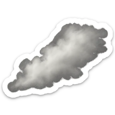 a dust cloud floating away, soft edges, subtle movement, gentle and airy, transparent background sticker