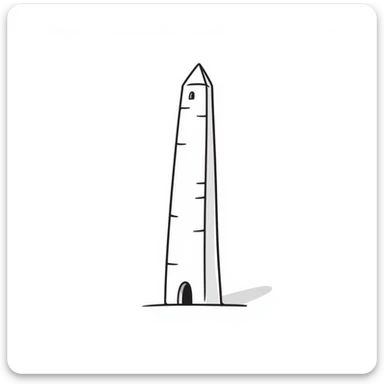 The Obelisk of Buenos Aires, a tall white stone monument with a pointed top, standing alone, iconic landmark of Argentina sticker