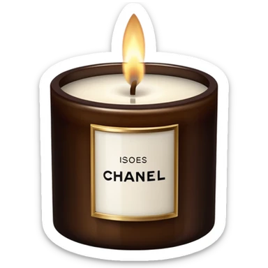 Dark Brown and white Chanel Candle sticker