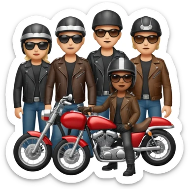 biker gang with sunglasses sticker