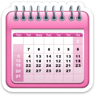 pink calendar sticker