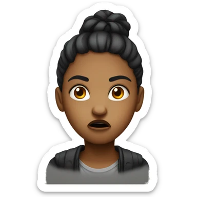 angry girl with septum  sticker