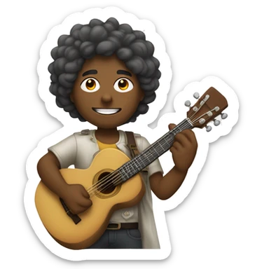 um senhor gaúcho com seu violão sticker