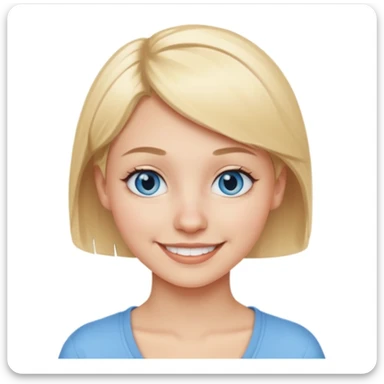 20 year old woman with short blonde hair, a nose piercing and blue eyes  sticker