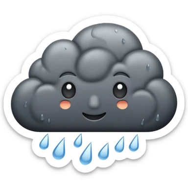 rain cloud sticker
