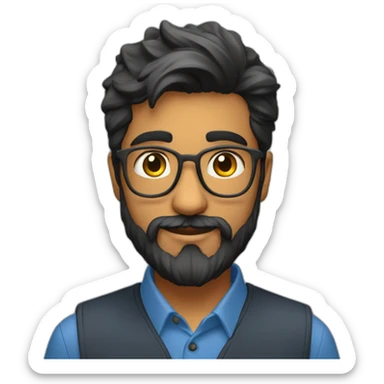 young indian physics phd student at university of pittsburgh with beard sticker