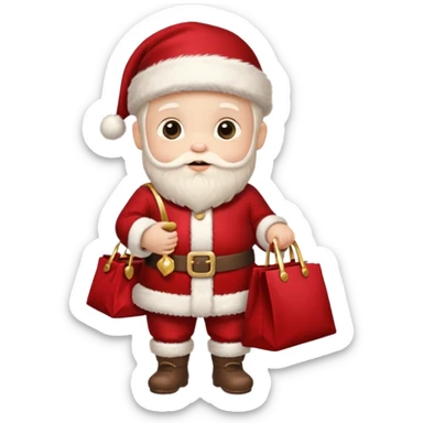 baby Santa Claus is carrying a bag of presents  sticker