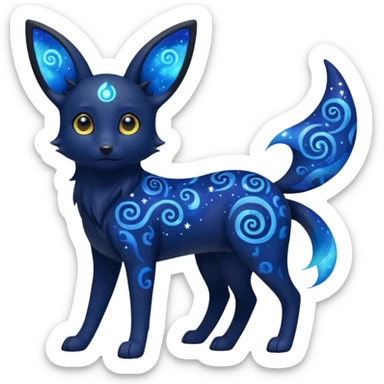 Dark-Deep-Cobalt-Blue Aural Spiritual Nebulae Starry Sparkly Swirly-patterned Star-patterned Umbreon-spirit sticker
