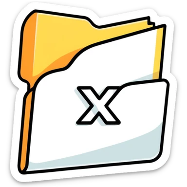 Document file icon with large black “X” over it sticker