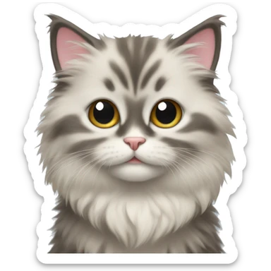 Fluffy kitten sticker
