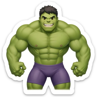 friendly smiling hulk superhero for kids sticker