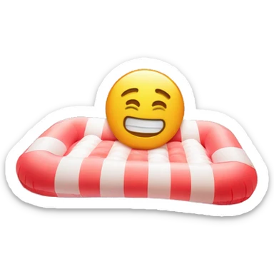 inflatable floating mattress on pool sticker