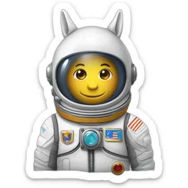 une licorne en costume de cosmonaute sticker