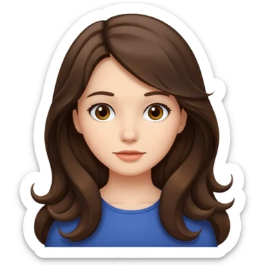 girl brunette long slightly wavy hair  sticker