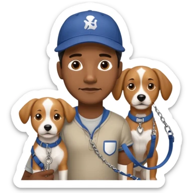 Dog Walker black man sticker