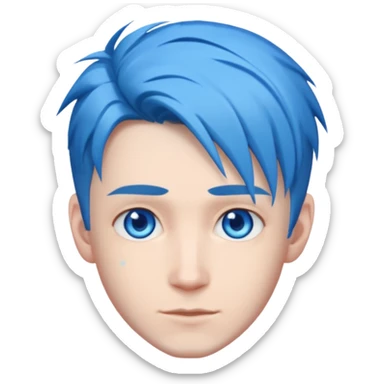 DanTDM with blue eyes, blue hair sticker