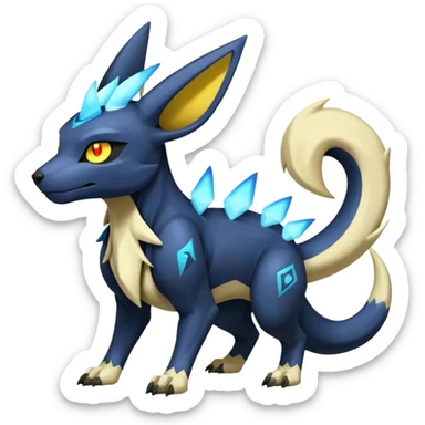 Manectric-Electrike-Lucio-Cubone-Umbreon-Marowak-Draco-Fakémon-hybrid-creature (full body), 4 legs sticker