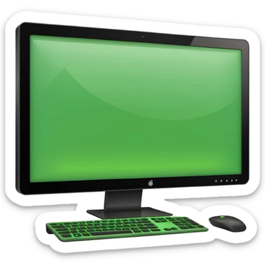 green pc monitor sticker