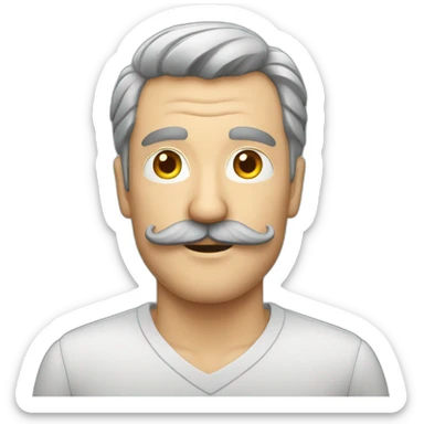 german man with mustache sticker