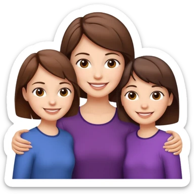 A mum with short hair and her two adult daughters sticker