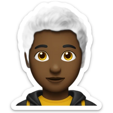 Personne noir avec les yeux rouges et jaunes sticker