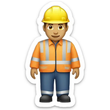 person inspecting road works normal clothes white sticker