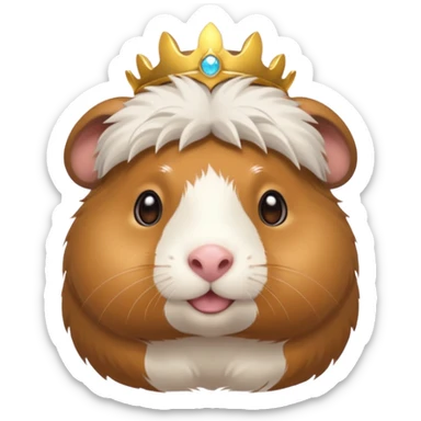 almighty guinea pig god with a mole on the left cheek, divine, radiant, powerful presence sticker