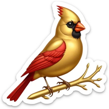 gold cardinal sticker