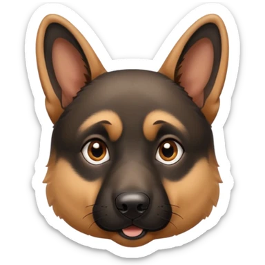 Cute German Shepard dog with one ear up and one ear down sticker
