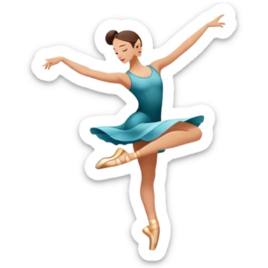 Icon for Contemporary Dance: dynamic dance poses, athletic footwear and fluid movement lines, with a minimalist dance floor and creative lighting. The icon should convey energy, expression and the versatility of contemporary dance. Transparent background. sticker
