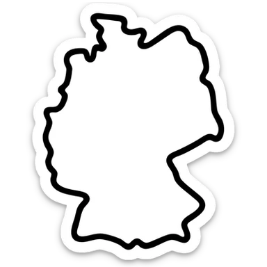silhouette of Germany icon, gray outline, minimalist style, Germany sticker