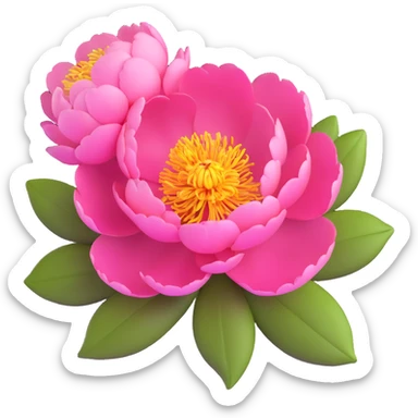 peony flower sticker