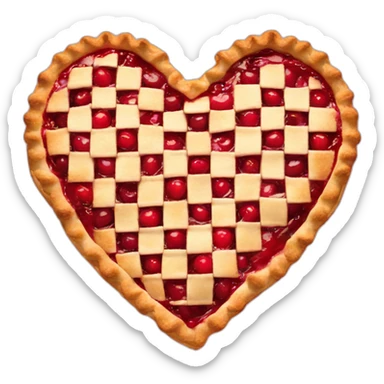 cherry pie heart shape sticker