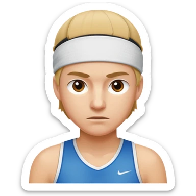 tennisplayer with sweatband sticker