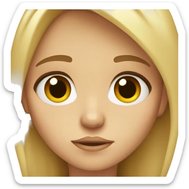  Blond girl with brown eyes sad sticker