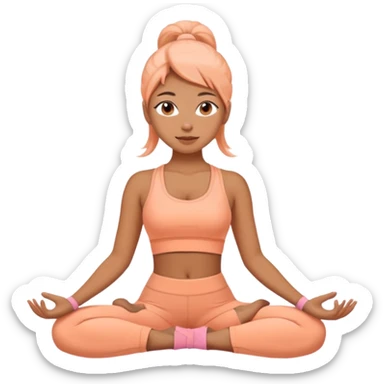 Girl in peach colored yoga outfit  sticker